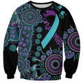 National Suicide Prevention Sweatshirt Aboriginal Ribbon Dot Painting