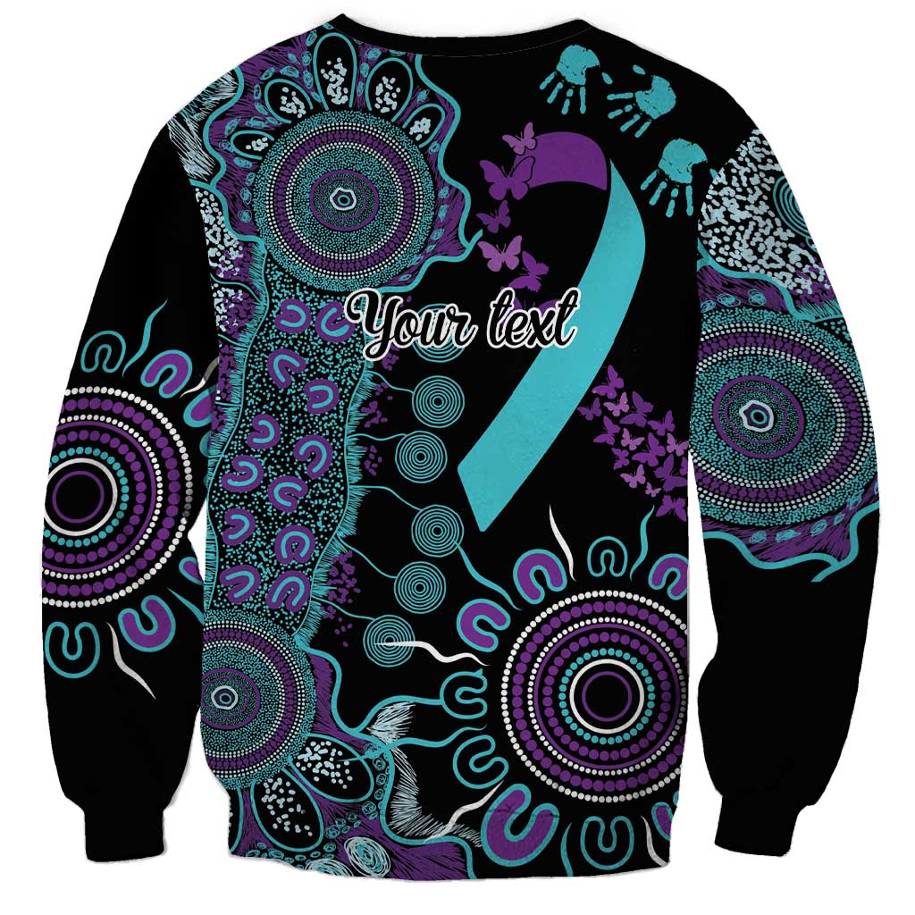 National Suicide Prevention Sweatshirt Aboriginal Ribbon Dot Painting