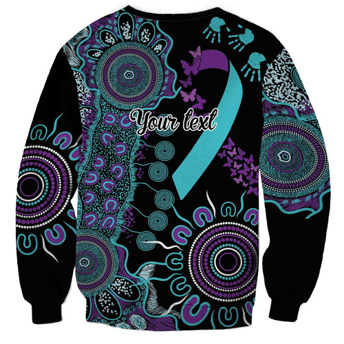 National Suicide Prevention Sweatshirt Aboriginal Ribbon Dot Painting