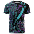 National Suicide Prevention T Shirt Aboriginal Ribbon Dot Painting