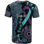 National Suicide Prevention T Shirt Aboriginal Ribbon Dot Painting