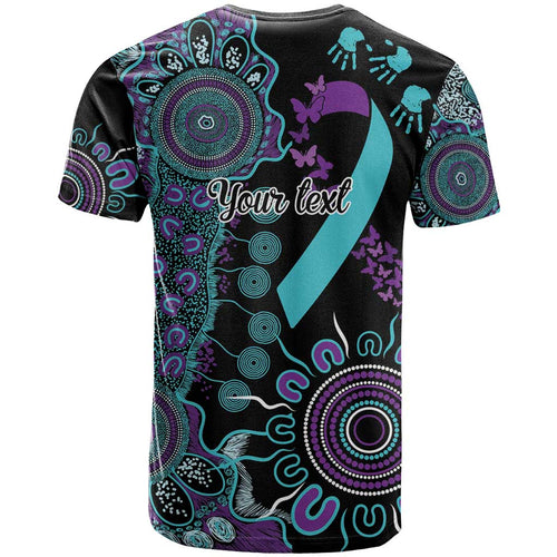 National Suicide Prevention T Shirt Aboriginal Ribbon Dot Painting
