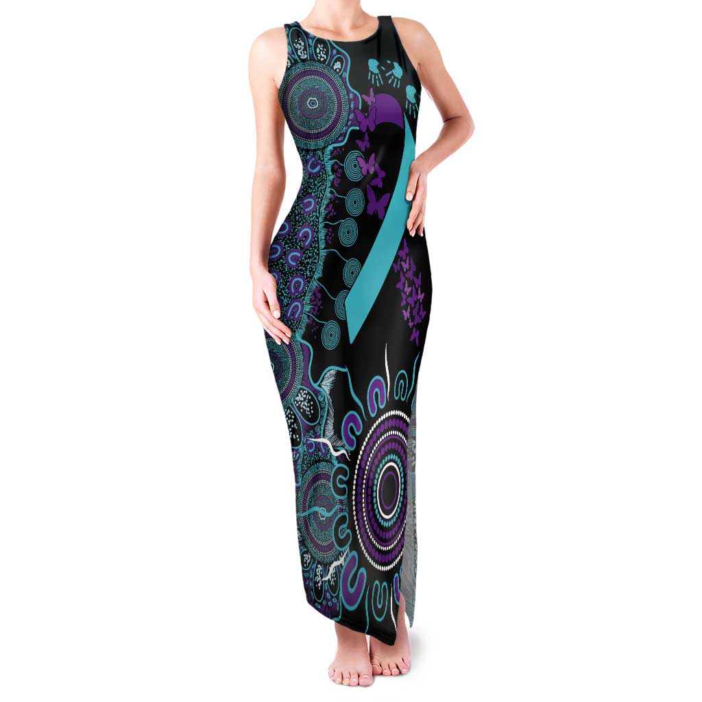 National Suicide Prevention Tank Maxi Dress Aboriginal Ribbon Dot Painting