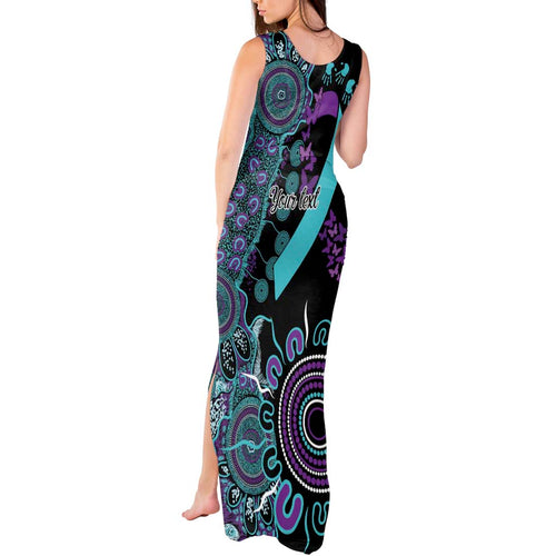 National Suicide Prevention Tank Maxi Dress Aboriginal Ribbon Dot Painting