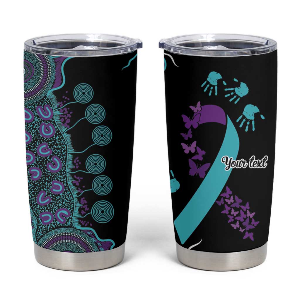 National Suicide Prevention Tumbler Cup Aboriginal Ribbon Dot Painting