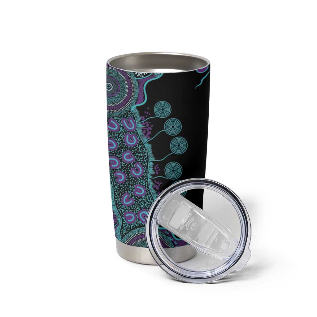 National Suicide Prevention Tumbler Cup Aboriginal Ribbon Dot Painting