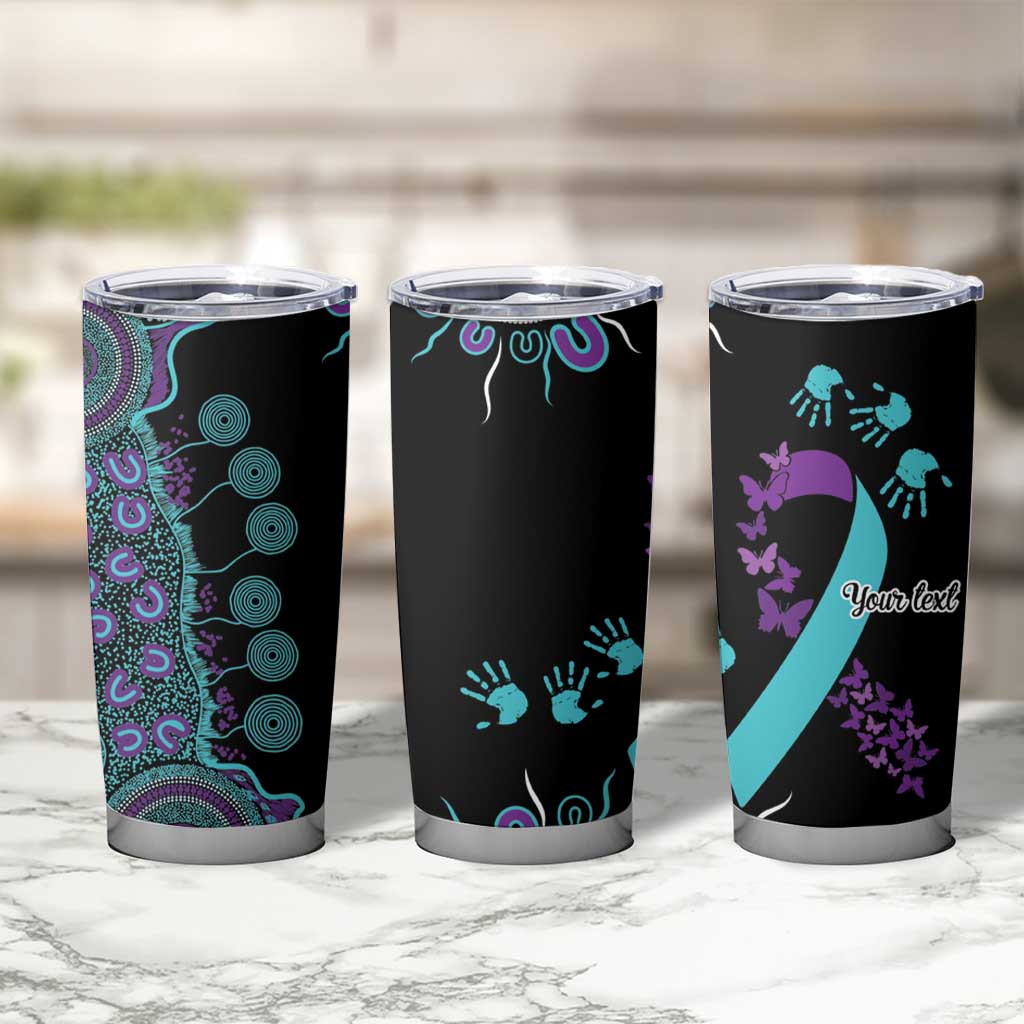 National Suicide Prevention Tumbler Cup Aboriginal Ribbon Dot Painting