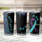 National Suicide Prevention Tumbler Cup Aboriginal Ribbon Dot Painting