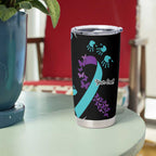 National Suicide Prevention Tumbler Cup Aboriginal Ribbon Dot Painting
