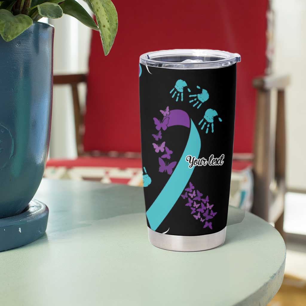 National Suicide Prevention Tumbler Cup Aboriginal Ribbon Dot Painting