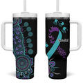 National Suicide Prevention Tumbler With Handle Aboriginal Ribbon Dot Painting