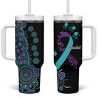 National Suicide Prevention Tumbler With Handle Aboriginal Ribbon Dot Painting