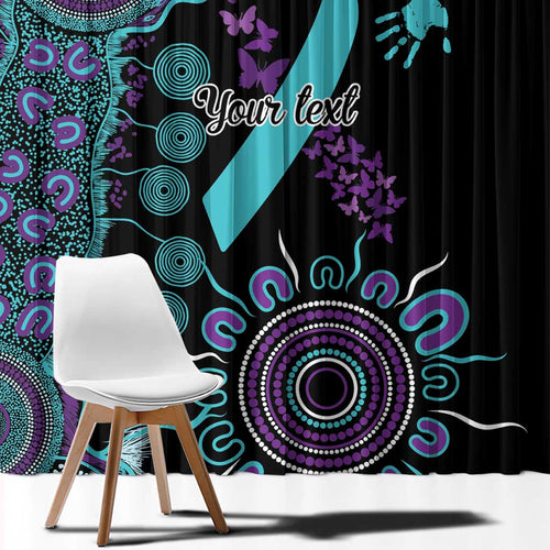 National Suicide Prevention Window Curtain Aboriginal Ribbon Dot Painting