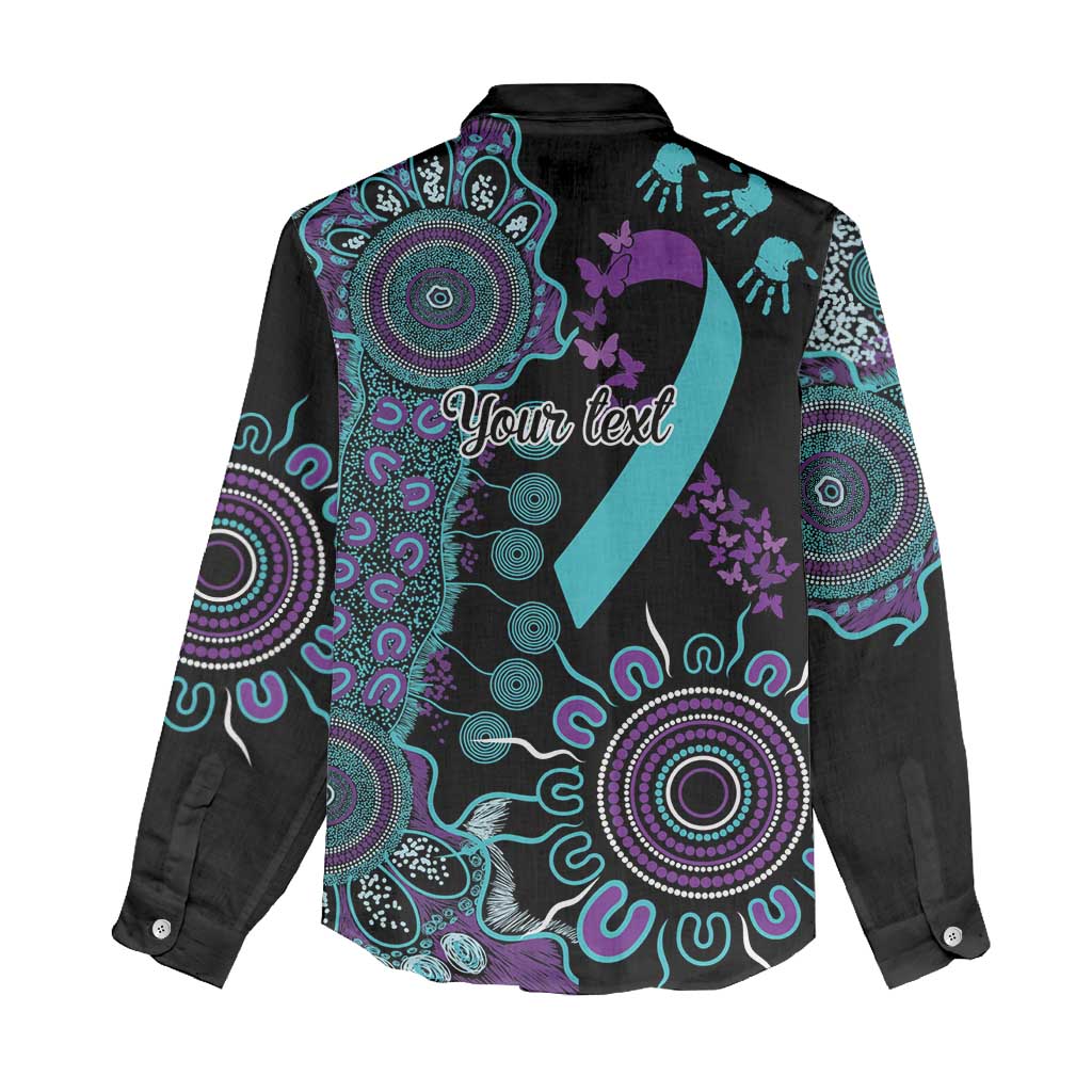 National Suicide Prevention Women Casual Shirt Aboriginal Ribbon Dot Painting