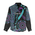 National Suicide Prevention Women Casual Shirt Aboriginal Ribbon Dot Painting