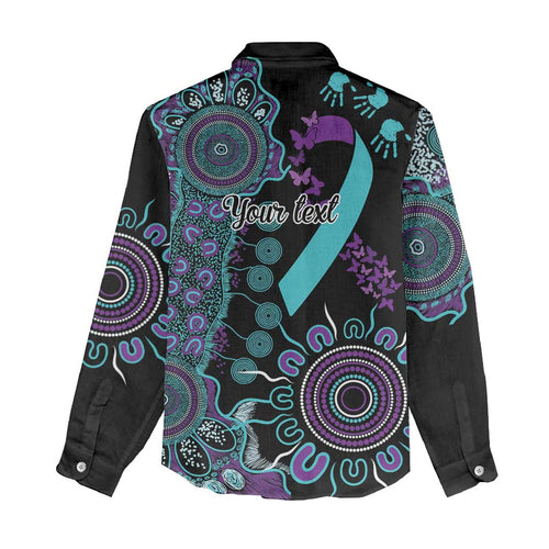 National Suicide Prevention Women Casual Shirt Aboriginal Ribbon Dot Painting