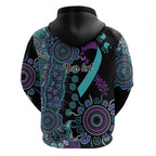 National Suicide Prevention Zip Hoodie Aboriginal Ribbon Dot Painting