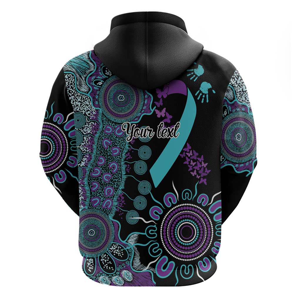 National Suicide Prevention Zip Hoodie Aboriginal Ribbon Dot Painting