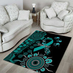 Ovarian Cancer Awareness Personalised Area Rug Aboriginal Ribbon Dot Painting