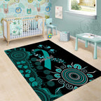 Ovarian Cancer Awareness Personalised Area Rug Aboriginal Ribbon Dot Painting