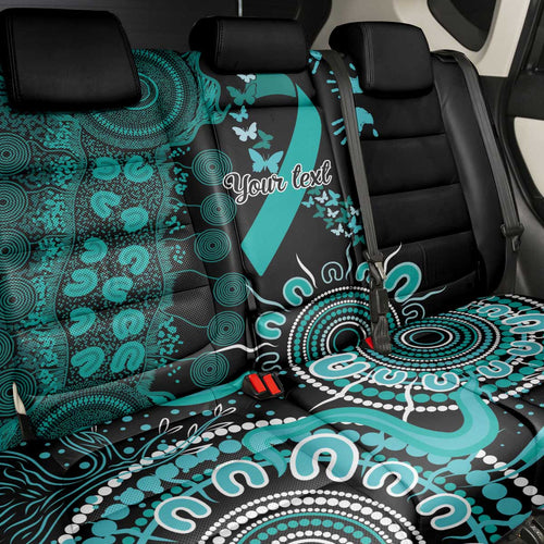 Ovarian Cancer Awareness Personalised Back Car Seat Cover Aboriginal Ribbon Dot Painting