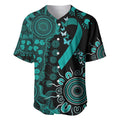 Ovarian Cancer Awareness Personalised Baseball Jersey Aboriginal Ribbon Dot Painting