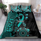 Ovarian Cancer Awareness Personalised Bedding Set Aboriginal Ribbon Dot Painting