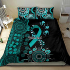 Ovarian Cancer Awareness Personalised Bedding Set Aboriginal Ribbon Dot Painting