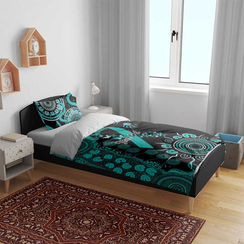 Ovarian Cancer Awareness Personalised Bedding Set Aboriginal Ribbon Dot Painting