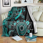 Ovarian Cancer Awareness Personalised Blanket Aboriginal Ribbon Dot Painting