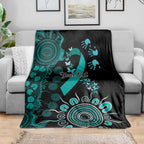 Ovarian Cancer Awareness Personalised Blanket Aboriginal Ribbon Dot Painting