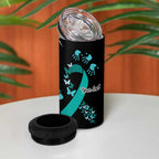 Ovarian Cancer Awareness Personalised 4 in 1 Can Cooler Tumbler Aboriginal Ribbon Dot Painting