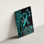 Ovarian Cancer Awareness Personalised Canvas Wall Art Aboriginal Ribbon Dot Painting