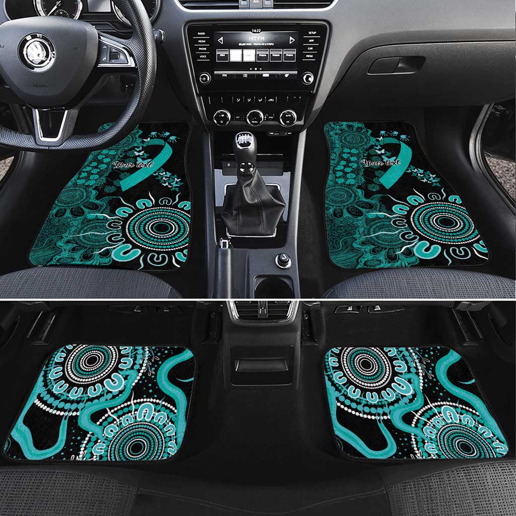 Ovarian Cancer Awareness Personalised Car Mats Aboriginal Ribbon Dot Painting