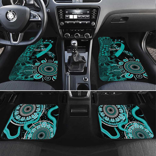 Ovarian Cancer Awareness Personalised Car Mats Aboriginal Ribbon Dot Painting