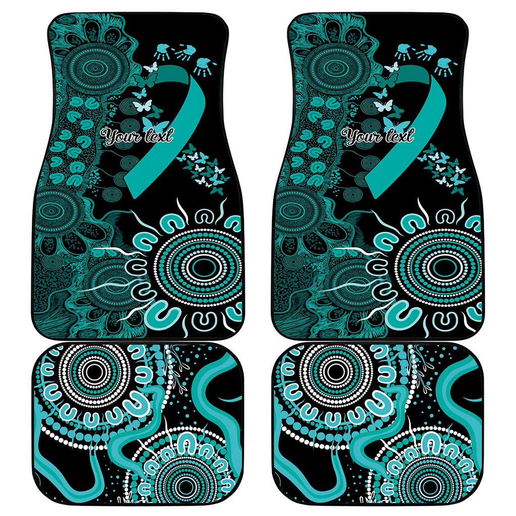 Ovarian Cancer Awareness Personalised Car Mats Aboriginal Ribbon Dot Painting