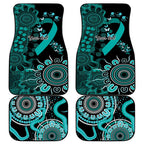 Ovarian Cancer Awareness Personalised Car Mats Aboriginal Ribbon Dot Painting