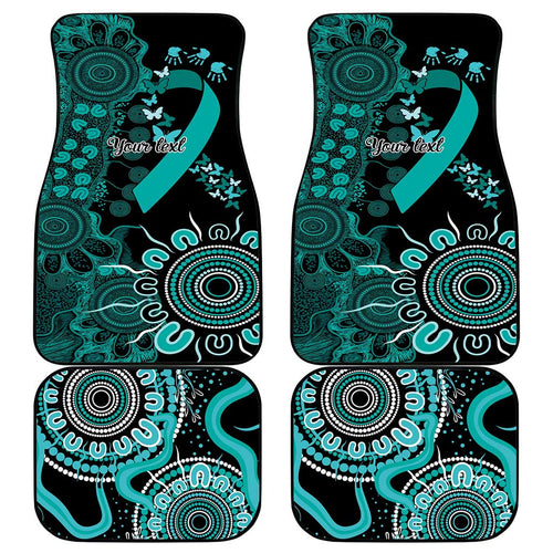 Ovarian Cancer Awareness Personalised Car Mats Aboriginal Ribbon Dot Painting