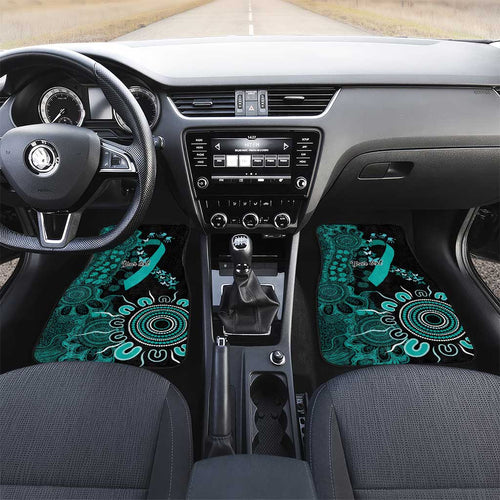 Ovarian Cancer Awareness Personalised Car Mats Aboriginal Ribbon Dot Painting