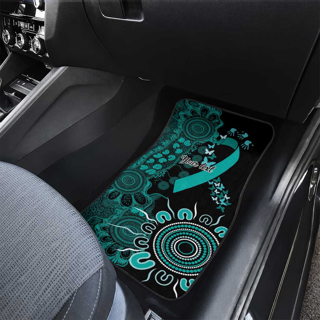 Ovarian Cancer Awareness Personalised Car Mats Aboriginal Ribbon Dot Painting