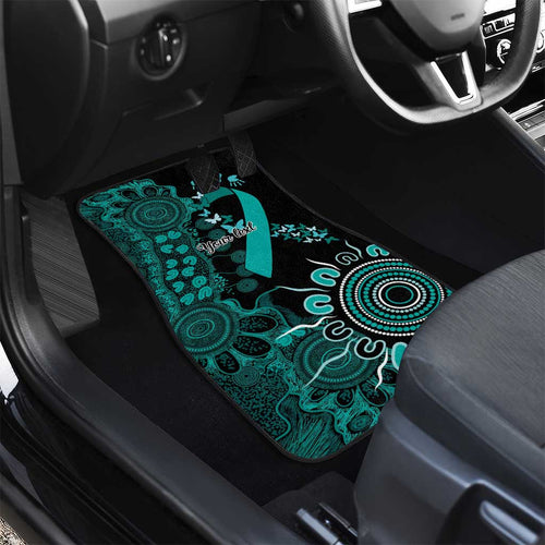 Ovarian Cancer Awareness Personalised Car Mats Aboriginal Ribbon Dot Painting