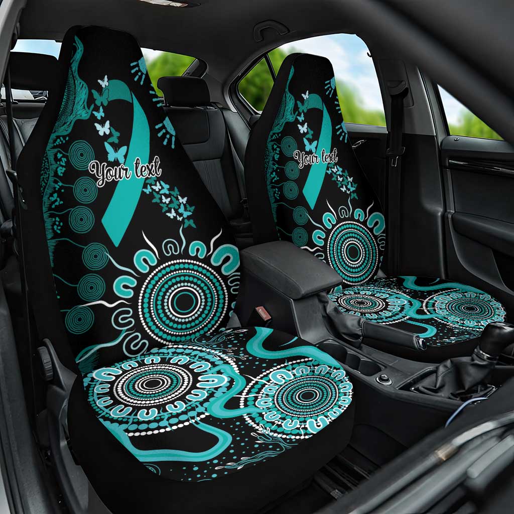 Ovarian Cancer Awareness Personalised Car Seat Cover Aboriginal Ribbon Dot Painting