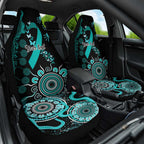 Ovarian Cancer Awareness Personalised Car Seat Cover Aboriginal Ribbon Dot Painting