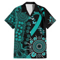 Ovarian Cancer Awareness Personalised Family Matching Mermaid Dress and Hawaiian Shirt Aboriginal Ribbon Dot Painting