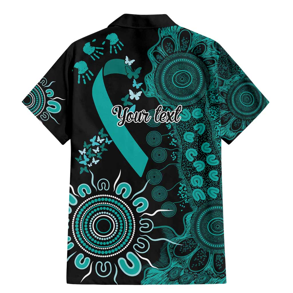Ovarian Cancer Awareness Personalised Family Matching Mermaid Dress and Hawaiian Shirt Aboriginal Ribbon Dot Painting