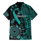 Ovarian Cancer Awareness Personalised Family Matching Mermaid Dress and Hawaiian Shirt Aboriginal Ribbon Dot Painting