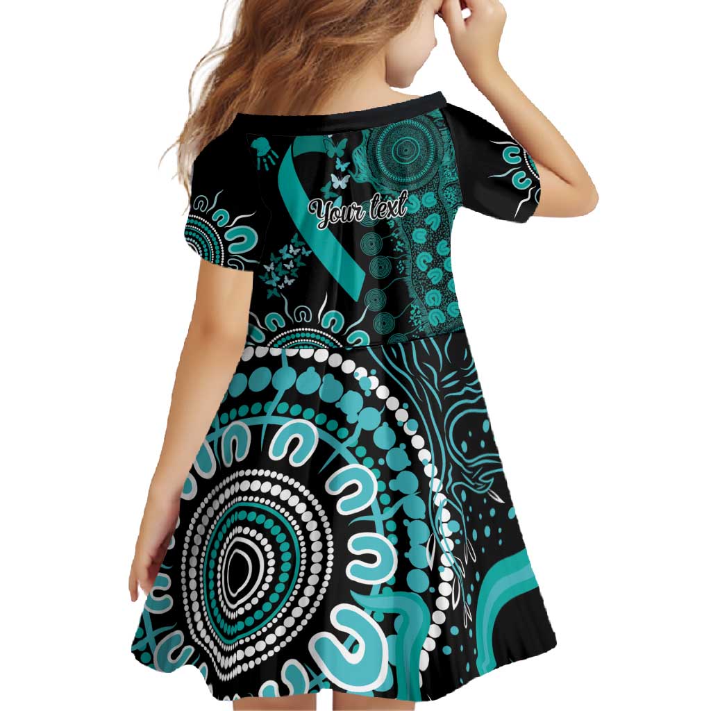 Ovarian Cancer Awareness Personalised Family Matching Off Shoulder Maxi Dress and Hawaiian Shirt Aboriginal Ribbon Dot Painting