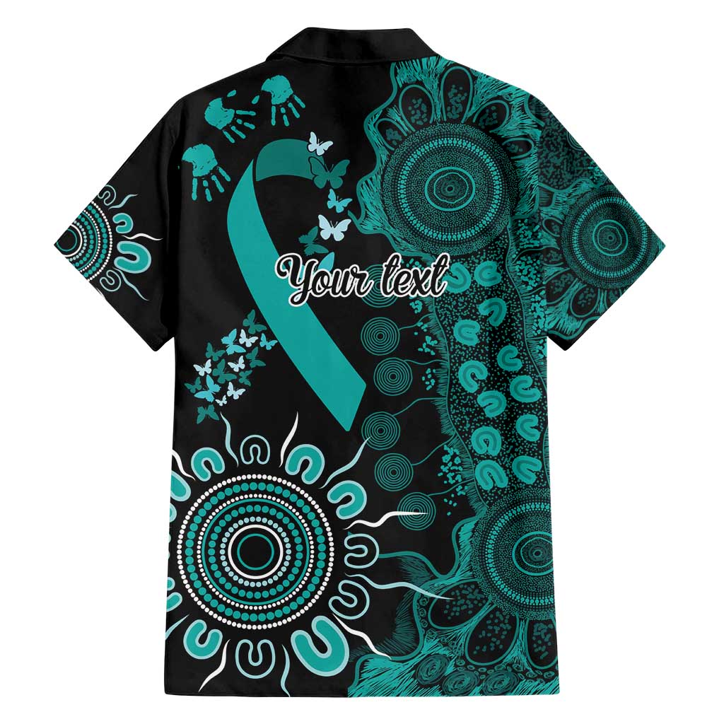 Ovarian Cancer Awareness Personalised Family Matching Short Sleeve Bodycon Dress and Hawaiian Shirt Aboriginal Ribbon Dot Painting