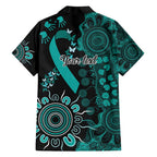 Ovarian Cancer Awareness Personalised Family Matching Summer Maxi Dress and Hawaiian Shirt Aboriginal Ribbon Dot Painting