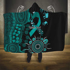 Ovarian Cancer Awareness Personalised Hooded Blanket Aboriginal Ribbon Dot Painting